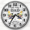 Best Dad Grey Photos Tartan Personalised Gift Personalised Clock