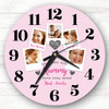 Time With Mummy Photos Pink Personalised Gift Personalised Clock