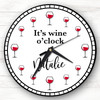 Wine Glasses Wine O'clock Personalised Gift Personalised Clock