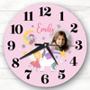 Fairy Unicorn Girl Pink Personalised Gift Personalised Clock