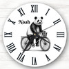 Panda On Bike Personalised Gift Personalised Clock