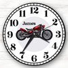 Red Motorbike Personalised Gift Personalised Clock