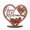 Wood Happy Retirement Floral Heart Congratulations Keepsake Personalised Gift