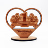 Happy 1st Heart Wedding Anniversary Floral Heart Keepsake Personalised Gift