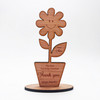 Wood Thank You Teaching Assistant Flower In Pot Keepsake Personalised Gift