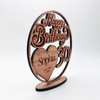 Engraved Wood 30th Happy Birthday Milestone Age Heart Keepsake Personalised Gift