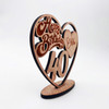 Engraved Wood 40th Happy Birthday Heart Milestone Age Keepsake Personalised Gift