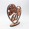 Engraved Wood 60th Happy Birthday Heart Milestone Age Keepsake Personalised Gift