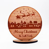 Wood Santa Claus Sleigh Reindeers Merry Christmas Keepsake Personalised Gift