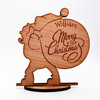 Engraved Wood Santa With Sack Merry Christmas Keepsake Personalised Gift
