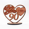Wood 100th Happy Birthday Heart Milestone Age Keepsake Personalised Gift