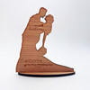 Engraved Wood Wedding Day Couple Kiss Silhouette Keepsake Personalised Gift