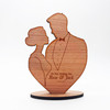 Wood Wedding Day Groom & Bride Silhouette Kiss Keepsake Personalised Gift