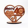 Wood Happy 40 Years Wedding Anniversary Couple Heart Keepsake Personalised Gift