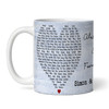 Any Song Lyrics & Names Blue Heart Gift Tea Coffee Personalised Mug