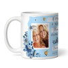 Mum Gift Blue Flowers Photo Tea Coffee Personalised Mug