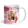 Photo Christmas Gift Pink Floral Tea Coffee Personalised Mug Photo Christmas Gift Pink Floral Tea Coffee Personalised Mug