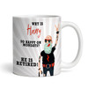Funny Happy Retired Retirement Gift For Him Male Tea Coffee Cup Personalised Mug