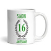 Present For Teenage Boy 16th Birthday Gift 16 Awesome Green Personalised Mug