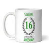 Present For Teenage Boy 16th Birthday Gift 16 Awesome Green Personalised Mug