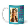 30th Birthday Gift For Her Teal Photo Mins Seconds Tea Coffee Personalised Mug
