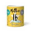 16 Years Photo 16th Birthday Gift For Teenage Boy Yellow Personalised Mug