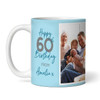 60 & Fabulous 60th Birthday Gift Blue Photo Tea Coffee Cup Personalised Mug