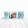 100 & Fabulous 100th Birthday Gift Blue Photo Tea Coffee Cup Personalised Mug