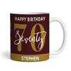 70th Birthday Gift Deep Red Gold Photo Tea Coffee Cup Personalised Mug