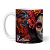 Catrina Day Of The Dead Name Orange Floral Tea Coffee Cup Gift Personalised Mug