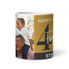 40th Birthday Gift Gold Black Photo Tea Coffee Cup Personalised Mug