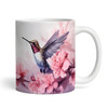 Stunning Pink Floral Hummingbirds Name Tea Coffee Cup Gift Personalised Mug