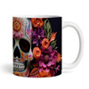Pink Orange Floral Decorative Skull Gothic Alternative Personalised Mug