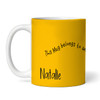 This Belongs To An Awesome Aunty Gift Yellow Retro Man Personalised Mug