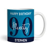 90th Birthday Photo Gift Blue Tea Coffee Cup Personalised Mug