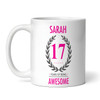 Present For Teenage Girl 17th Birthday Gift 17 Awesome Pink Personalised Mug