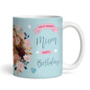 Mum Birthday Gift Photo Blue Flower Thank You Personalised Mug