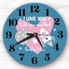 Love You To The Moon & Back Valentine's Day Anniversary Gift Personalised Clock