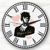Silhouette Hug Cuddle Anniversary Valentine's Day Gift Grey Personalised Clock