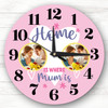 Home Is Where Mum Is Pink Photos Mother's Day Birthday Gift Personalised Clock