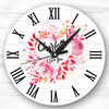 Pink Floral Heart Valentine's Day Gift Birthday Anniversary Personalised Clock