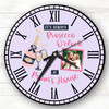 Prosecco O'clock Mums House Photo Mother's Day Gift Purple Personalised Clock