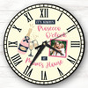 Prosecco O'clock Mums House Photo Mother's Day Gift Yellow Personalised Clock