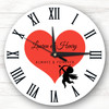 Silhouette Cupid Love Anniversary Or Valentine's Day Gift Personalised Clock
