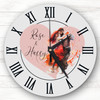 Dancing Couple Anniversary Birthday Valentine's Gift Grey Personalised Clock