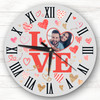 Love Photo Valentine's Day Gift Birthday Anniversary Grey Personalised Clock