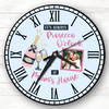 Prosecco O'clock Mums House Photo Mother's Day Gift Blue Personalised Clock
