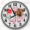 Red Rose Flower Photo Valentine's Day Gift Anniversary Personalised Clock