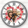 Heart Red Roses Photo Valentine's Day Gift Anniversary Personalised Clock