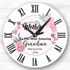 Pink Floral The Most Amazing Grandma Mother's Day Gift Personalised Clock